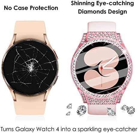 Wingle Bling Galaxy Watch 4 Case Compatível para Samsung Galaxy Watch 4 40mm Protetor de tela, TPU de 4 pacote TPU de proteção