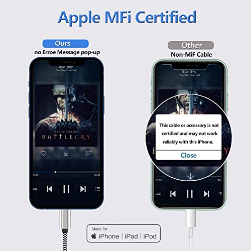 Cabo auxiliar para iPhone, cabo auxiliar de iPhone de 3,3 pés, [certificado MFI da Apple] Lightning a 3,5 mm AUX Audio