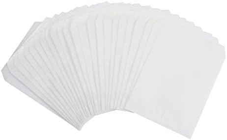 Focciup 3x5 polegadas 100 pacote pequenos sacos de papel planos semi-transparentes Glassine Sacos encerados para favor da festa