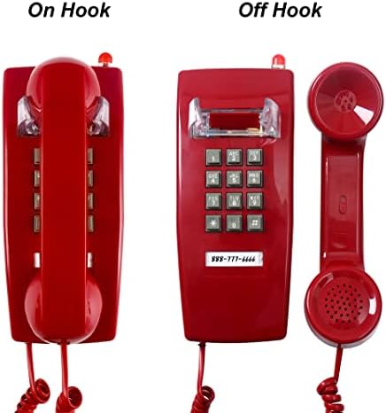 Telefones de parede clássicos para telefone fixo com toque mecânico, linha única 2554 Telefone de parede com indicador,