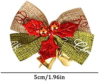30 PCs Christmas Bowknot com mini jingle sinos arbas de Natal Ornamentos de Natal Decorações de festas de festas de aniversário