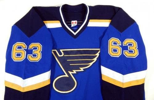 St. Louis Blues Anthony Nigro 63 Jogo emitido Blue Jersey Traverse City DP12136 - Jogo usado NHL Jerseys