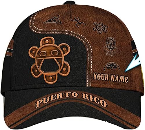 Porto Rico de Porto Rico personalizado Taino Sun Couather Base Classic Baseball Cap, Gift for Porto -riquenho, Porto Rico Cap