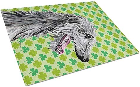 Tesouros de Caroline SC9789LCB Scottish Deerhound Winter Flakes Snow Flocos de vidro Placa de corte grande e decorativa