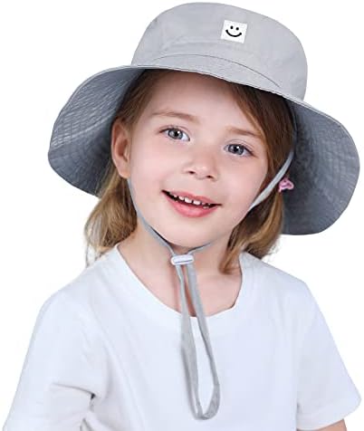 Baby Sun Hat Hat Smiley Face Hat Hat Costa UPF 50+ Sun Protetive Bucket Hat Baby Girl Girl Summer Summer Beach Hat Capt Ajuste