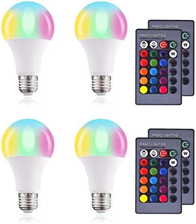 Lâmpadas de lâmpadas LED diminuídas de meogetidade, lâmpadas de humor de lâmpada LED E26, lâmpadas inteligentes multicoloridas