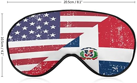 America Dominican Flag Sleep Mask Soft Blindfold Máscara de olho portátil com cinta ajustável para homens mulheres