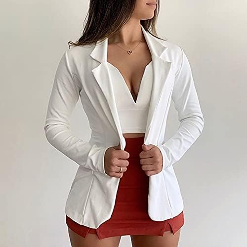 Spring feminina Tops 2023 bolsos frontais abertos Cardigan Terno formal Blouse Casat PLATS TAMPS TAMPOS DE TAMANHO