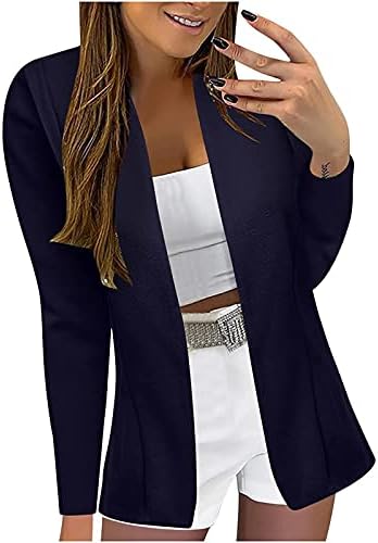 MRCMUU Cocktail longo Jackets de manga longa feminino casual de caça de outono Fit Polyester