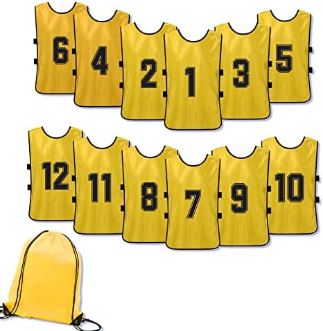 12 PCs Pinnies Soccer Pennies numerados em equipe de treino de time de treino