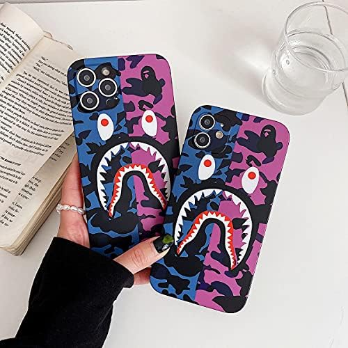 Kukukecase para iPhone 11 Caixa suave, desenho animado de moda Face de tubarão fofo/dentes de tubarão Caixa não deslizante