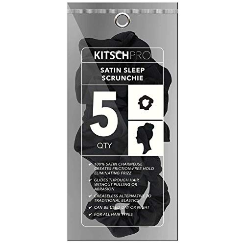 Kitsch Holiday Gift Spiral Hair Laços | Scrunchies de cetim e pacote de laços para cabelos para cabelos de microfibra