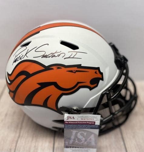 Denver Broncos Patrick Surtain II assinou a réplica lunar Fullsize Helmet1 JSA CoA! - Capacetes NFL autografados