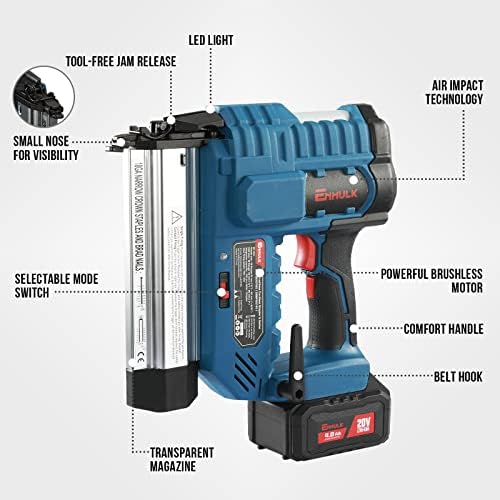 ENULUK sem fio Brad Nailer, calibre 18 em 1 pistola de unhas/pistola básica para estofamento, melhoria da casa e trabalho