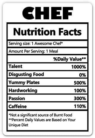 Chef Nutrition Facts Gunge Starther - Adesivo de laptop de 3 - Vinil à prova d'água para carro, telefone, garrafa de água - Decalque