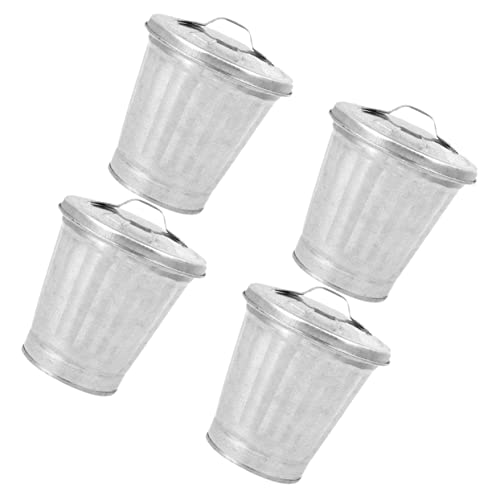 Coheali 16 PCS Tanque de armazenamento Lixo pode florescer vaso de flores fofo ferro galvanizado