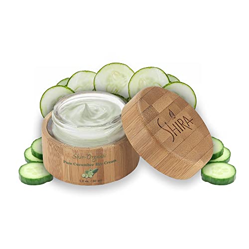 Creme para os olhos de pepino puro orgânico Shir para círculos escuros, inchaço dos olhos, rugas, creme para os olhos