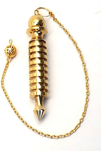 Pessoas Cristais Gold Copper Isis Pendulum em bolsa de presentes, ferramenta metafísica para doações, balanceamento