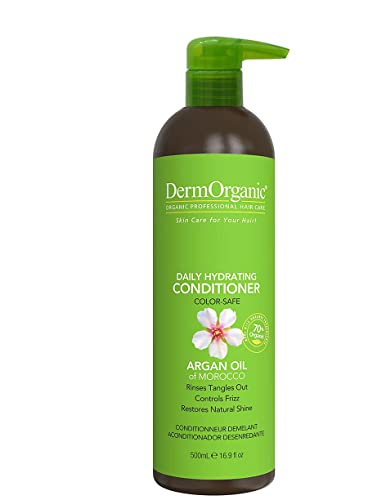 Shampoo e condicionador hidratante diário dermorgânico com óleo de argan-livre de sulfato e seguro de cor