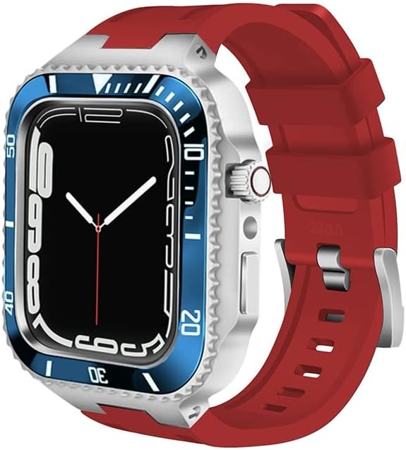 Kit de mod de luxo de 44 mm de 44 mm para a banda Apple Watch 8 7 45mm capa de moldura de metal para iwatch Series 6 SE 5 4