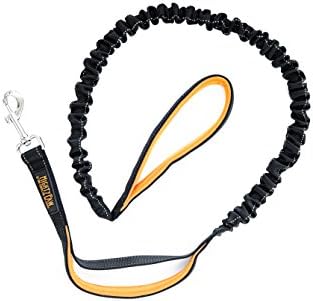 Mighty Paw Tactical Dog Leash | Pouco de bungee duplo, trela de cachorro de qualidade premium com duas alças, costura