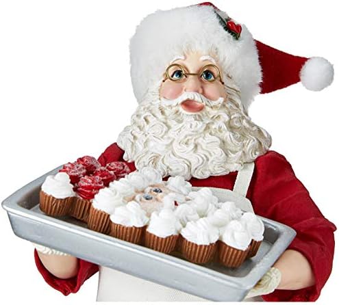 Kurt S. Adler 10,5 polegadas Fabriché Tray Face Cake Santa, Multi