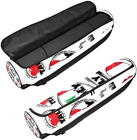 Ratgdn Yoga Mat Bag, Love Itália Exercício ioga transportadora de tapete full-zip yoga tape