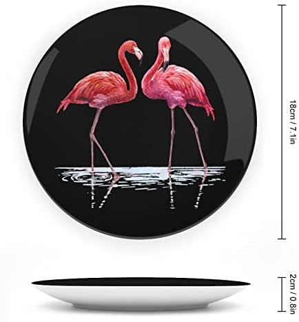 Flamingo Watercustom Photo Bone China Decorativa Personalidade Cerâmica Placa Crafts Para Mulheres Masculino Presentes Com exibição