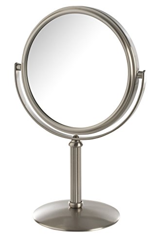 Escolha do modelo Espelho de maquiagem de mesa de dois lados - espelho de maquiagem com ampliação de 5x e design giratório -