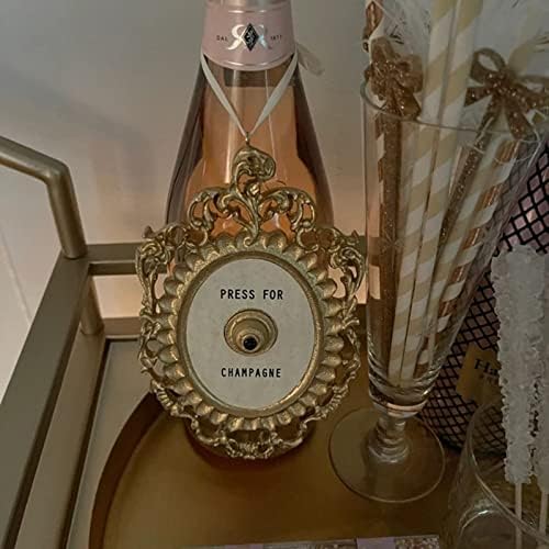 Sino de porta decorativa vintage azxy com fácil instalação, anel de placas decorativas de champanhe, 9 '' * 5,5 '', resina de tinta