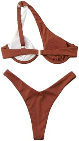 Lilosy Sexy Underwire One Bikini Biquíni High Cut Brasilian Swimsuit Set 2 Piece