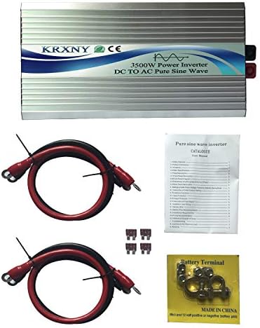 KRXNY 3500W PUVENS PUVENS DE PODER DO REVISTA 12V DC A 110V 120V AC 60Hz com tela LCD para carro/rv/solar doméstico