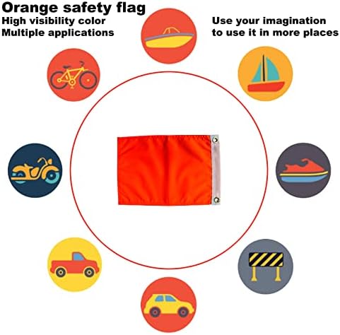 Azcover Orange Flag, 9x12 Bandeira de segurança Poliéster Poliéster ATV com 2 ilhós de latão, bandeiras laranja de alta visibilidade