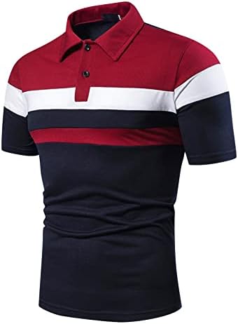 Camisas de pólo masculinas, camisa de retalhos da moda masculina com mangas curtas para novos esportes de verão