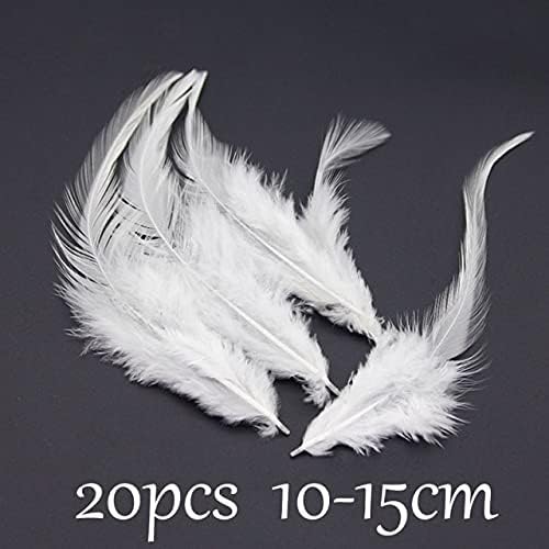 20 PCS Penas de ganso de ganso branca para artesanato Feathers de faisão Diy Feathers For Jóias Decoração de Plumes de Casa