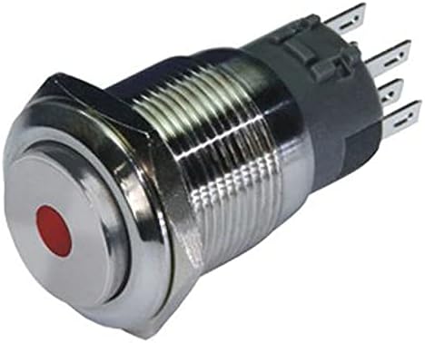 5pcs/lote ib 1923 19mm High Rise On-Off Momentário/Auto-Lock Dot Lamp 12V Dot LED Metal Push Buttern-