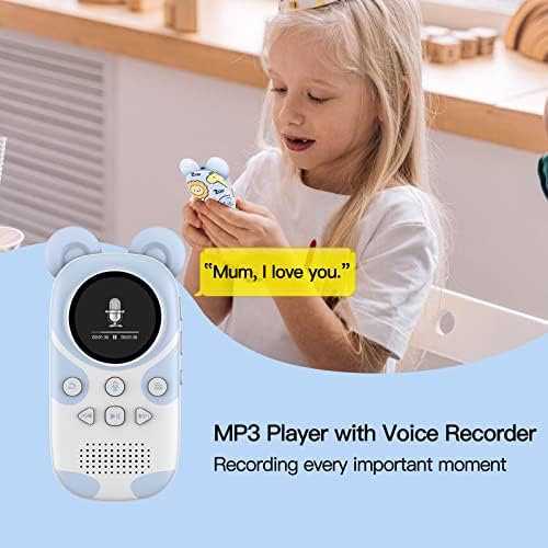 Ruizu Bluetooth MP3 Player para crianças, cartoon zoológico tocador de música portátil 16 GB, mp3 player infantil