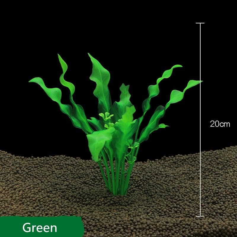 N/A Green Materiais de proteção de simulação artificial verde Plantas de água PVC Kelp for Fish Tank Aquarium Acessórios Decoração