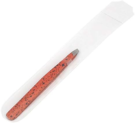 DDP 'Orange & Black Slant Tweezers' | Tweezer de ponta inclinada de aço inoxidável profissional - as melhores pinças de sobrancelha