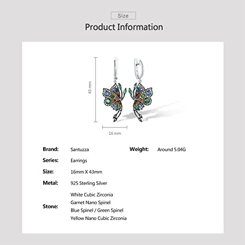 Brincos de borboleta de prata esterlina de Santuzza para mulheres