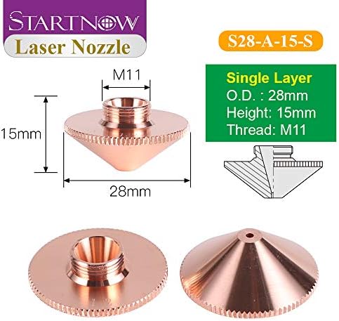 StartNow Bocal de corte a laser S28-A calibre de camada dupla dupla 0,8 1,0 mm 1,5 D28mm Precitec Hans WSX BOCO