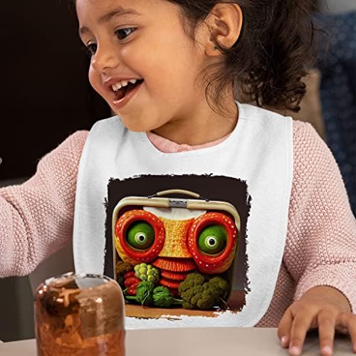 Babadores de bebê de rosto vegetal - babadores de alimentação de bebês impressos em 3D - babadores de desenhos animados