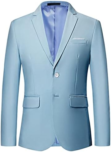 Maiyifu-gj mens sólido Slim Fit Blazer Jacket de dois botões entalhou no traje de negócios clássico de negócios diário de festa esportiva