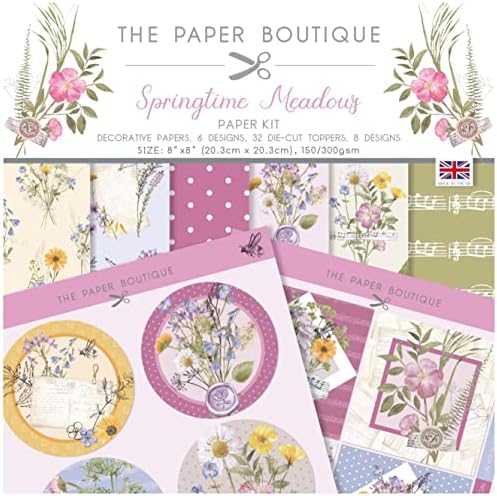 The Paper Boutique - Spring Meadows - Kit de papel, multicolorido, 8 x 8 polegadas, PB1840