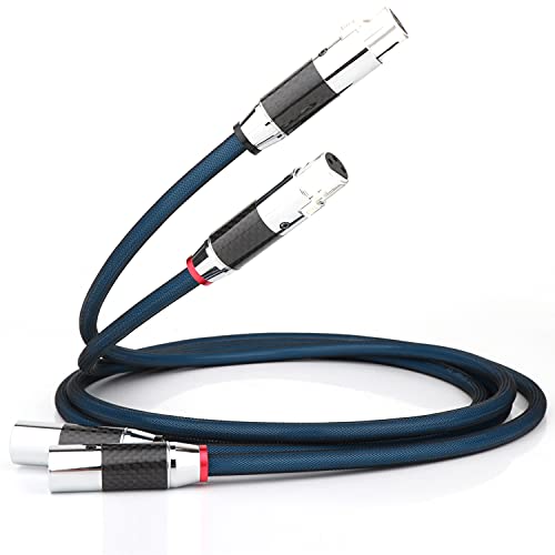 Monosaudio 17Guage Balanced InterConnect Cords, Audio 3 pinos XLR fêmea a XLR Cabo de sinal masculino, cabo XLR com mangas trançadas