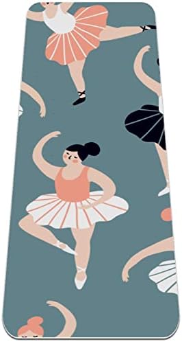 Ballerinas Darinadas fofas Meninas de ioga ecológica, mato de ioga de 6 mm de design impressão e tapete de fitness não deslizamento
