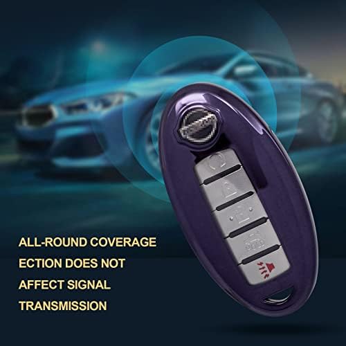 Sk Custom Key FOB Case Purple TPU Tampa compatível com Infiniti Ex FX G JX M Qx para Nissan 370Z Altima Armada Cube GT-R