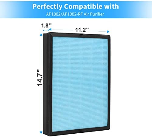 HFUNMO 2-PACK AP-1002 H13 Filtro de substituição HEPA TRUE compatível com Purificador de ar AP-1002/AP-1002-RF