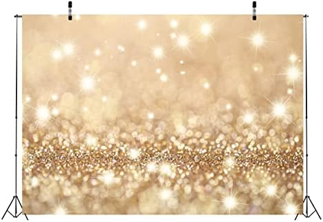 BELECO 10x8ft Fabric Bokeh Gold Backdrop Golden Glitter Twinkle Lights Background Gold Spot Sparkles Penas do pano