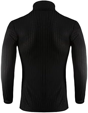 GIYAUE Men's Casual Turtleneck Cades Slim Fit Fit Basic Tops Térmicos Muscular Camisas de malha de algodão Sweter de